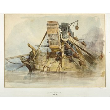Drawing - A Dredger. Drawing - A Dredger.