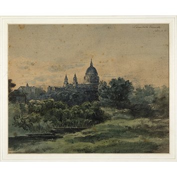 Watercolour - St. Paul's Cathedral from Lambeth Marsh Watercolour - St. Paul's Cathedral from Lambeth Marsh