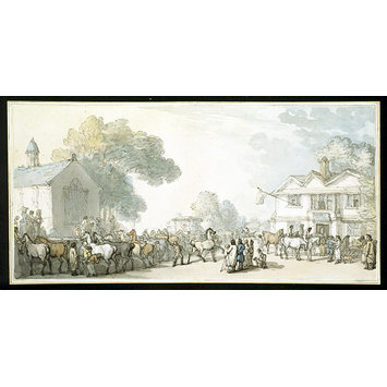 Watercolour - A Horse Fair at Southampton Watercolour - A Horse Fair at Southampton