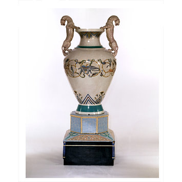 Vase and pedestal Vase and pedestal