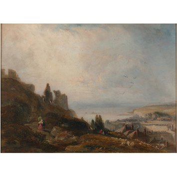 Oil painting - Hastings from the Castle Hill, Looking Towards St Leonards Oil painting - Hastings from the Castle Hill, Looking Towards St Leonards