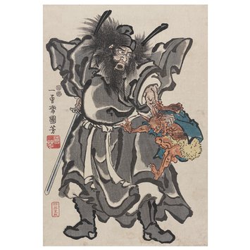 Woodblock print - Shoki, the Demon Queller Woodblock print - Shoki, the Demon Queller