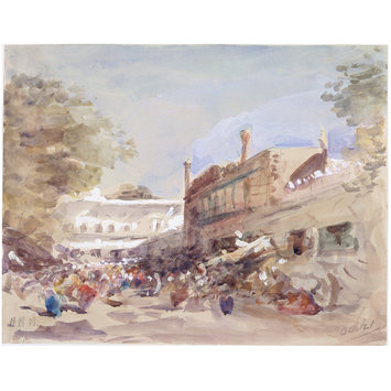 Watercolour - Street Scene in Delhi Watercolour - Street Scene in Delhi