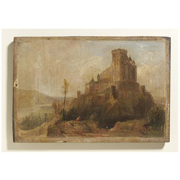Oil painting - Landscape: castle on a mount Oil painting - Landscape: castle on a mount