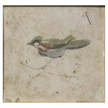 Fresco fragment - Bird on a branch Fresco fragment - Bird on a branch