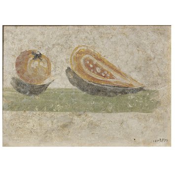 Fresco fragment - Fruit piled on the ground Fresco fragment - Fruit piled on the ground