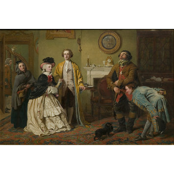 Oil painting - Mr Honeywood Introduces the Bailiffs to Miss Richland as his Friends Oil painting - Mr Honeywood Introduces the Bailiffs to Miss Richland as his Friends