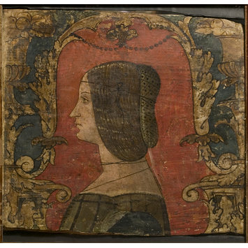 Tempera painting - Profile bust of a lady facing left Tempera painting - Profile bust of a lady facing left
