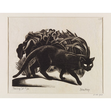 Woodcut - Prowling Cat Woodcut - Prowling Cat