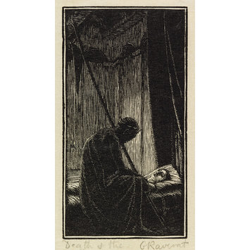 Wood engraving - Death and the Emperor Wood engraving - Death and the Emperor