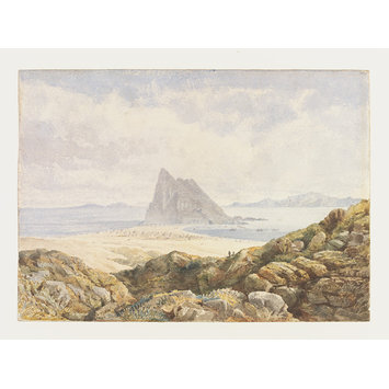 Watercolour - Gibraltar from the mainland Watercolour - Gibraltar from the mainland