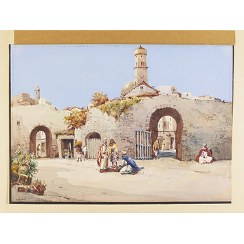 Watercolour - The City Walls, Jaffa, Palestine Watercolour - The City Walls, Jaffa, Palestine