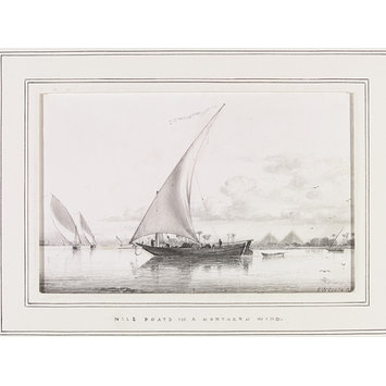 Drawing - Nile boats in a northern wind Drawing - Nile boats in a northern wind