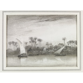 Drawing - Evening Eckmeen left Bank of the Nile Drawing - Evening Eckmeen left Bank of the Nile