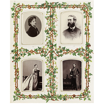 Photograph - Family album of photographs (149), mainly carte-de-visite. The album pages are decorated with 34 watercolours and sketches in ink. Photograph - Family album of photographs (149), mainly carte-de-visite. The album pages are decorated with 34 watercolours and sketches in ink.