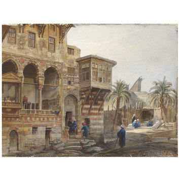 Watercolour - Exterior of the House of the Memluk Raduan Bey, Cairo Watercolour - Exterior of the House of the Memluk Raduan Bey, Cairo