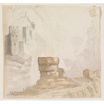 Watercolour - Remains of Roman Walls - Hell Gate - Antioch - Watercolour - Remains of Roman Walls - Hell Gate - Antioch -