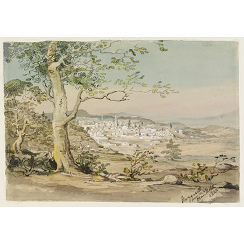 Watercolour - Nazareth. from the SE Watercolour - Nazareth. from the SE