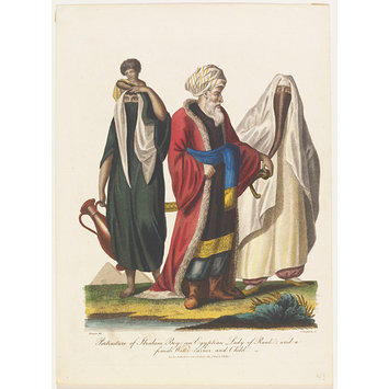 Stipple engraving - Portrait of Ibrahim Bey, an Egyptian Lady of Rank, and a Female Water Carrier and Child Stipple engraving - Portrait of Ibrahim Bey, an Egyptian Lady of Rank, and a Female Water Carrier and Child