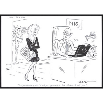 Drawing - "I'm your secretary, sir. I'd tell you my name, but then I'd have to kill you." Drawing - "I'm your secretary, sir. I'd tell you my name, but then I'd have to kill you."