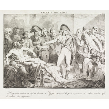 Lithograph - Desgenettes, médecin en chef de l'armeé d'Egypte, s'inocule la peste en présence des soldats malades afin de calmer leur imagination Lithograph - Desgenettes, médecin en chef de l'armeé d'Egypte, s'inocule la peste en présence des soldats malades afin de calmer leur imagination