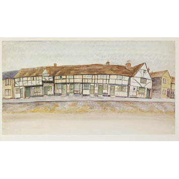 Watercolour - Houses in Rose Street, Wokingham Watercolour - Houses in Rose Street, Wokingham