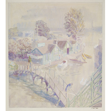 Watercolour - Piper's Island from Caversham Bridge Watercolour - Piper's Island from Caversham Bridge