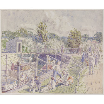 Watercolour - The Lock, Old Windsor Watercolour - The Lock, Old Windsor