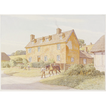 Watercolour - A 15th century cottage at Nether Wynchenden Watercolour - A 15th century cottage at Nether Wynchenden