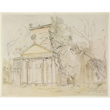 Watercolour - The Ruined Temple of Friendship in the Grounds at Stowe Watercolour - The Ruined Temple of Friendship in the Grounds at Stowe