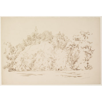 Drawing - Dashwood Mausoleum from Dashwood Park, West Wycombe Drawing - Dashwood Mausoleum from Dashwood Park, West Wycombe