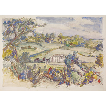 Watercolour - Dashwood House from West Wycombe Hill Watercolour - Dashwood House from West Wycombe Hill