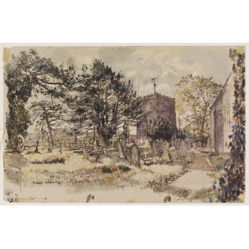 Watercolour - Bosbury Church Watercolour - Bosbury Church