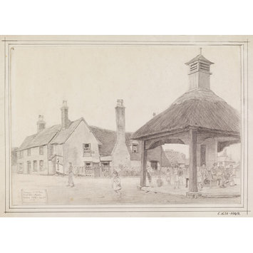 Drawing - Evacuees and Air Force, Houghton Drawing - Evacuees and Air Force, Houghton