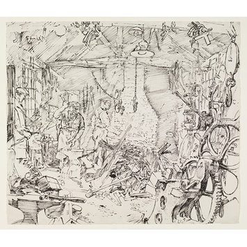 Drawing - The Newington Smithy (Mr. J. W. Brunt's shop) Drawing - The Newington Smithy (Mr. J. W. Brunt's shop)