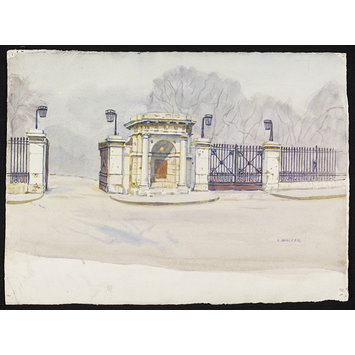 Watercolour - Entrance to Foundling Hospital Watercolour - Entrance to Foundling Hospital