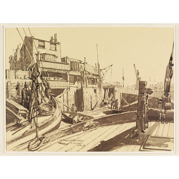 Drawing - The Prospect of Whitby, Wapping Wall, E.1., and other river-side buildings (seen from a barge) Drawing - The Prospect of Whitby, Wapping Wall, E.1., and other river-side buildings (seen from a barge)