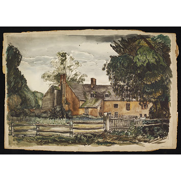 Watercolour - Wilcote Manor Watercolour - Wilcote Manor