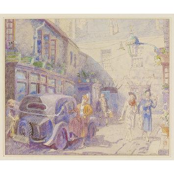 Watercolour - The Golden Cross, Oxford Watercolour - The Golden Cross, Oxford