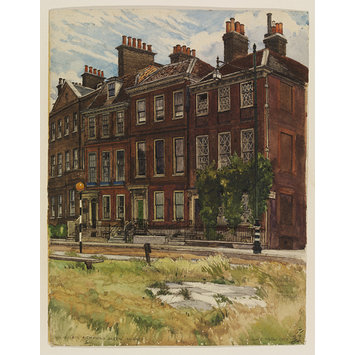 Watercolour - Nos 10, 11 & 12 Richmond Green, Surrey Watercolour - Nos 10, 11 & 12 Richmond Green, Surrey