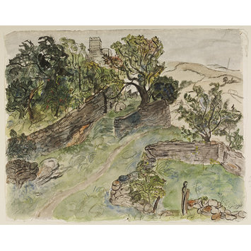 Watercolour - The Yard of the Abbey Arms Hotel, Festiniog, Merionethshire Watercolour - The Yard of the Abbey Arms Hotel, Festiniog, Merionethshire