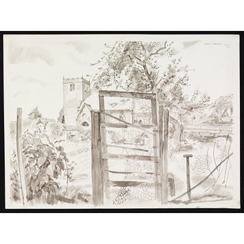 Drawing - Kilburn Church from the South Drawing - Kilburn Church from the South