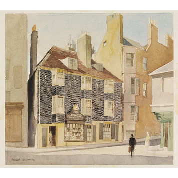 Watercolour - House and Shop in Pool Valley, Brighton Watercolour - House and Shop in Pool Valley, Brighton