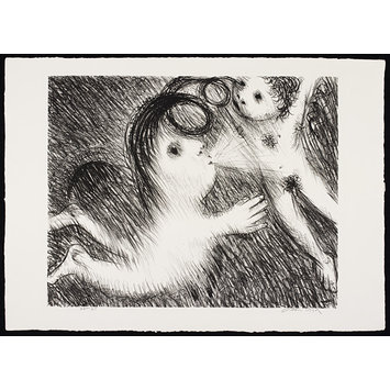 Print - St. Francis blowing Brother Masseo into the air Print - St. Francis blowing Brother Masseo into the air