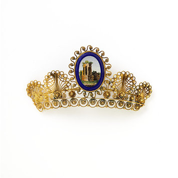 Italian micro-mosaic diadem c. 1840, in the Victoria and Albert Museum