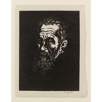 Print - Portrait head of Michaelangelo Print - Portrait head of Michaelangelo