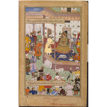 Painting - Akbar Receives the Iranian Ambassador Sayyid Beg in 1562 Painting - Akbar Receives the Iranian Ambassador Sayyid Beg in 1562