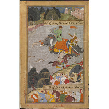 Painting - Akbar Crosses the Ganges on an Elephant Painting - Akbar Crosses the Ganges on an Elephant