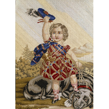 Embroidered picture - Edward VII as a child Embroidered picture - Edward VII as a child
