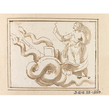 drawing - Demeter in her Chariot: motif from a relief of the rape of Persephone drawing - Demeter in her Chariot: motif from a relief of the rape of Persephone